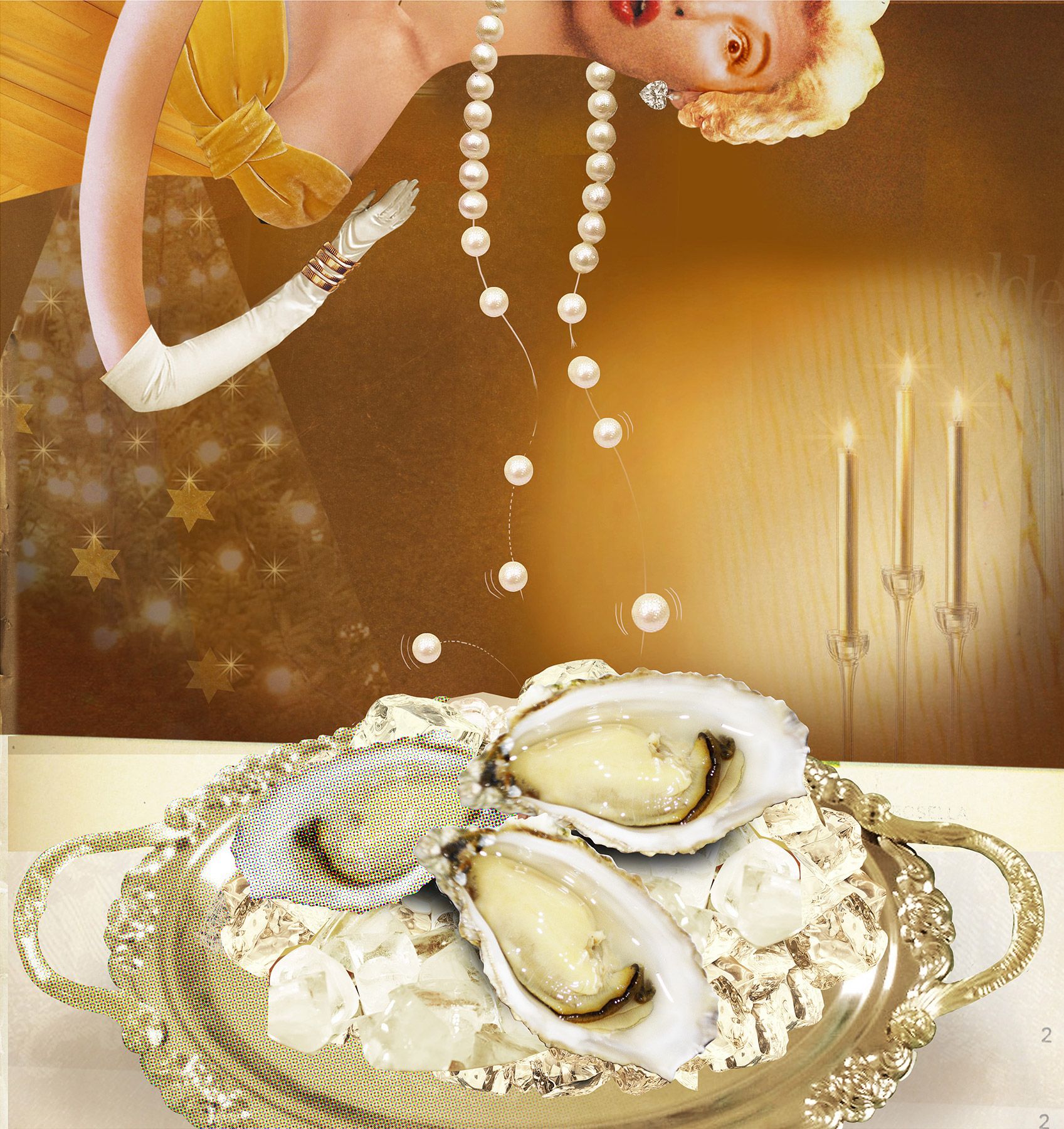 Oysters and pearls Commercial Photography Illustration Design